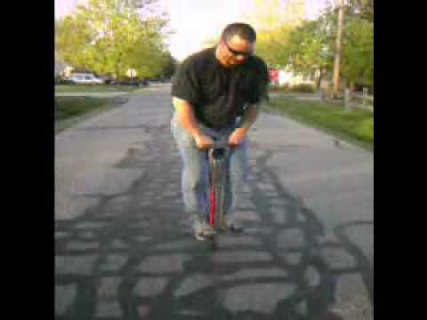 man on pogo stick
