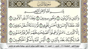 سورة التين مكتوبة هيثم الدخين Surah Al Teen  برواية حفص عن عاصم