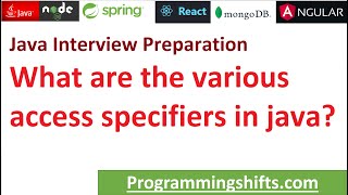What are the various access specifiers in java?