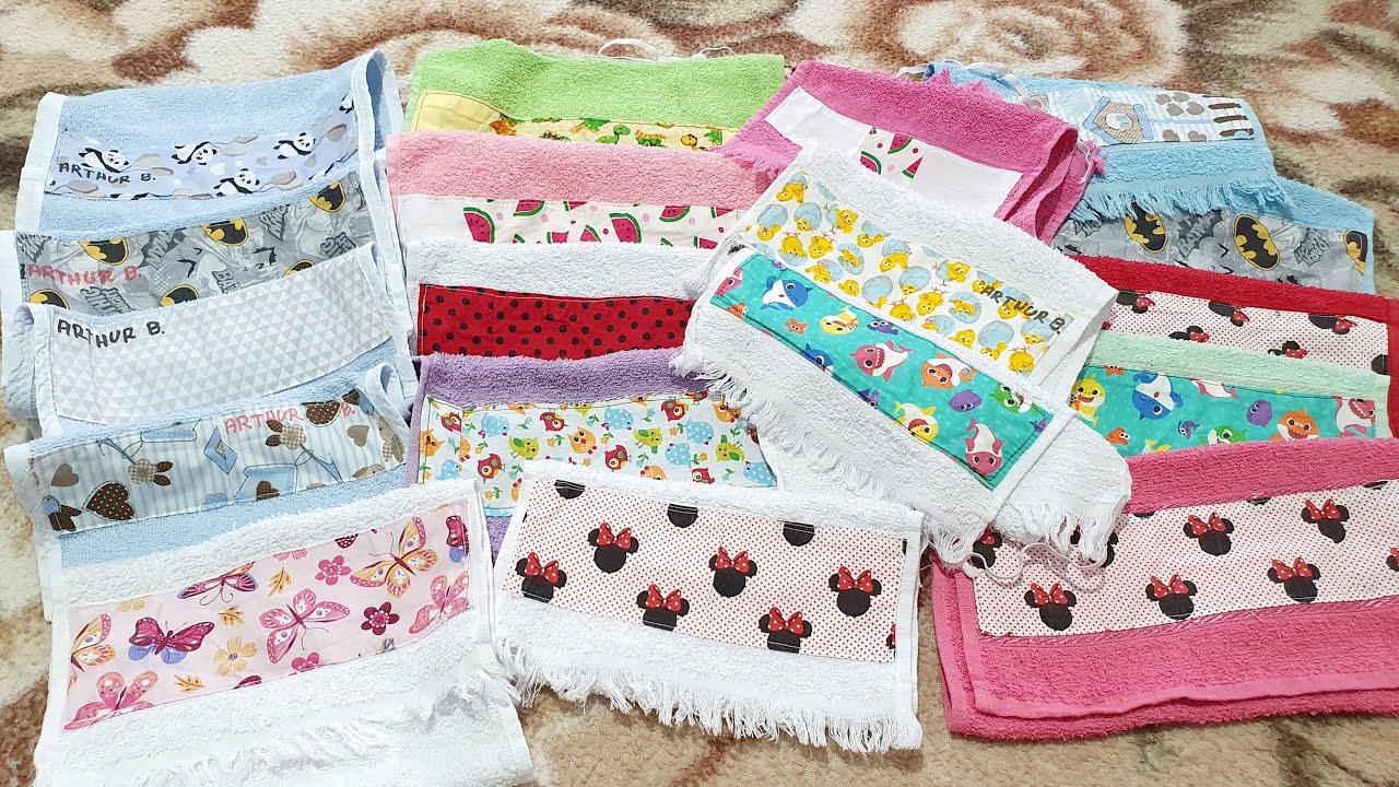 TOALHINHA ESCOLAR PERSONALIZADA COM RETALHOS DE TECIDO (Amostras) | Sil Soares