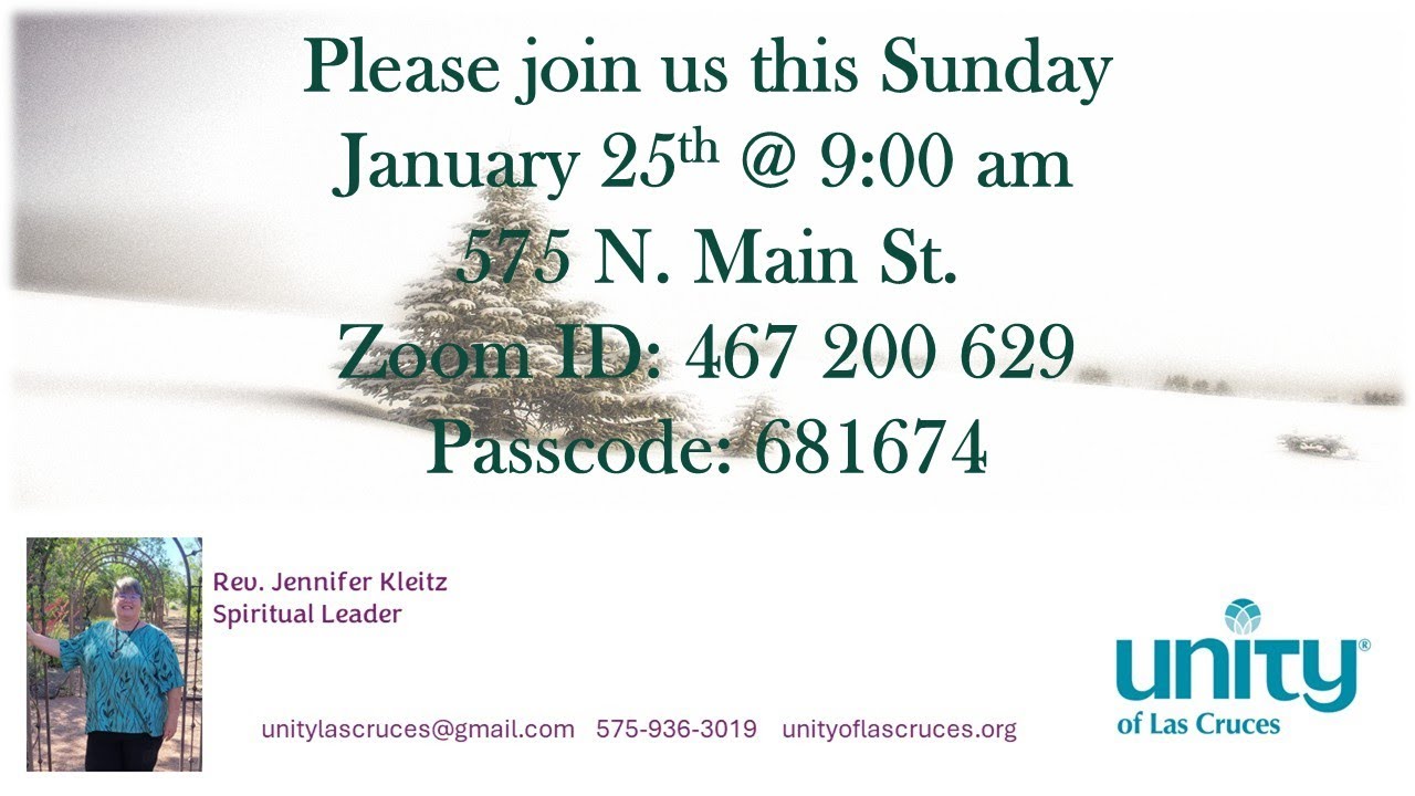 25JAN2026 Unity Service Meditation Message Music