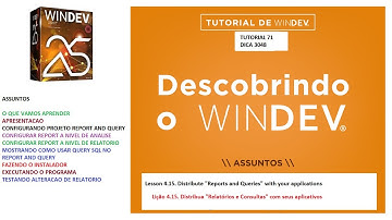 DICAS 3048 WINDEV TUTORIAL 71 DISTRIBUIAo rELATORIOS QUERIES CONSULTAS