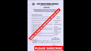 LNMU UG 2025 29 ADMISSION NOTICE OUT Lnmuuniversity Viralvideo View 