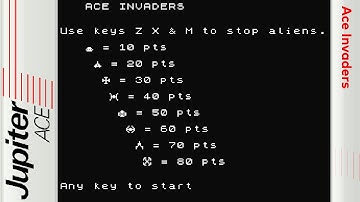 Ace Invaders - Jupiter Ace [Longplay]