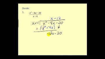 Polynomial Division:  Long Division