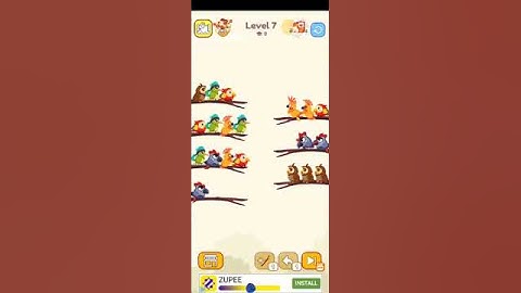 Bird sort color puzzle level 7