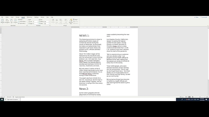 MS Word Columns | Independent Columns