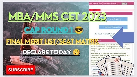 CAP ROUND 1 FINAL MERIT LIST/SEAT MATRIX KAB HOGA DECLARE UPDATE 🤔 MBA/MMS-CET 2023 #mbacet2023