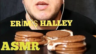 ASMR ERİMİŞ  ÇİKOLATALI HALLEY I Asmrtürkçe Çikolata marshmallow lu Halley I