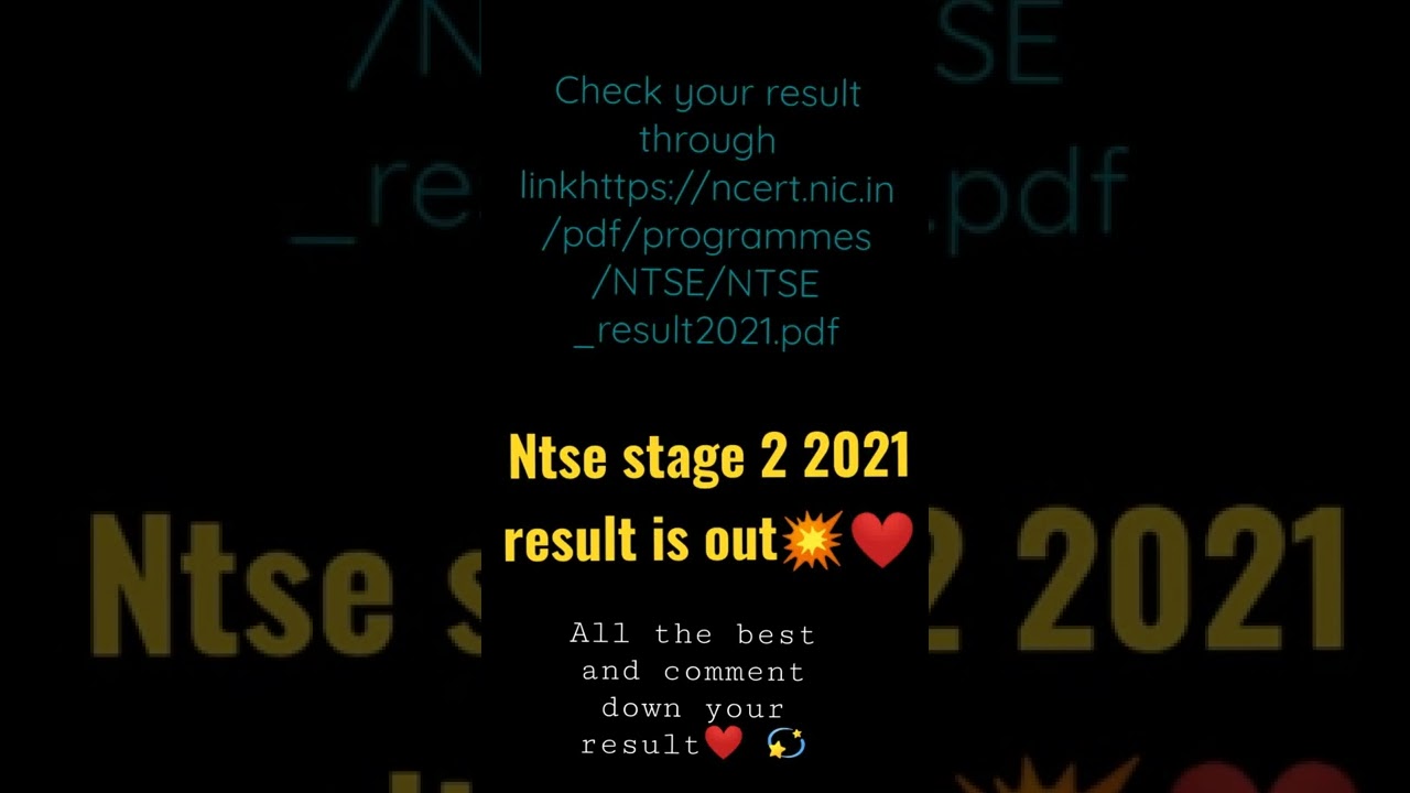 ntse stage 2 2021 results out!!💥 ntse results💥 ❤ncert💥👍