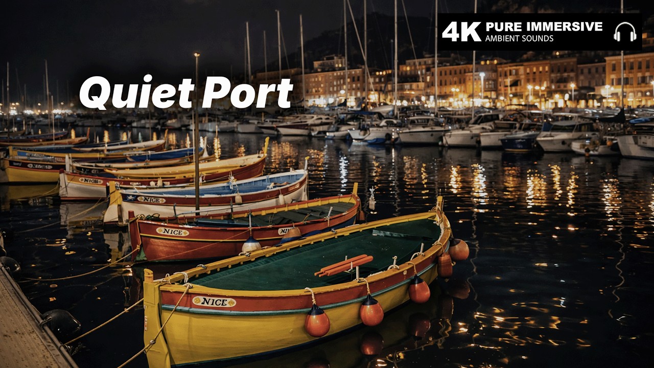 Nice Port Lympia Night Walk | Quiet Winter Marina & Yachts | 4K Natural Sound