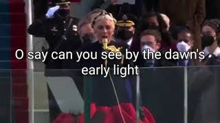 Lady Gaga - Cantando el Himno Nacional de Estados Unidos 2021 (Joe Biden) Lyrics