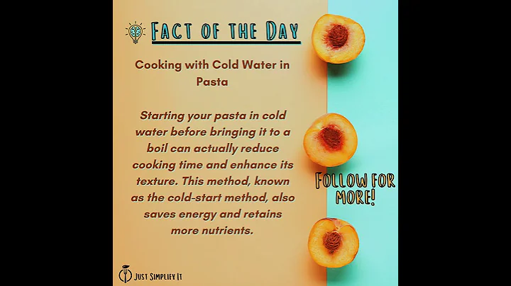 Cold Water Pasta - Fact of the Day #cookinghacks #30minutemeals #science #healthycooking