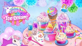 Rainbow Ice Cream - Unicorn Party Food Maker - Android gameplay Movie apps free best Top Film Video screenshot 4