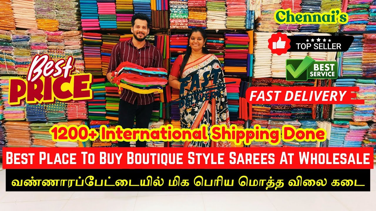 ⭐ Best Wholesale Saree Shop In vannarapettai ⭐ Sree Arunachalam Textiles | Tamil Budget Vlogs