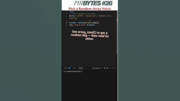 Pick a Random Array Value 🤯 | PHP Bytes #26 #php  #coding #phpbytes