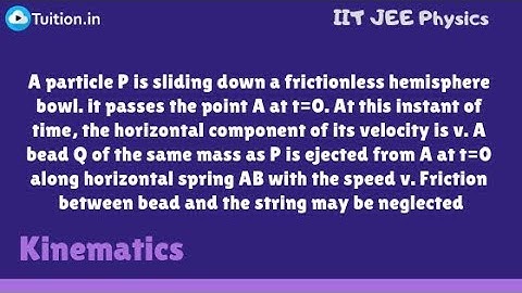 Kinematics | Motion In Two Dimension Problem | IITJEE Physics