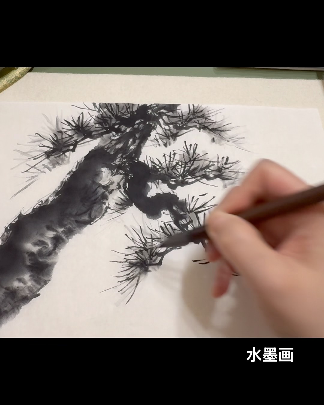 水墨画『松の木』 #inkpainting #timelapse #japan - YouTube