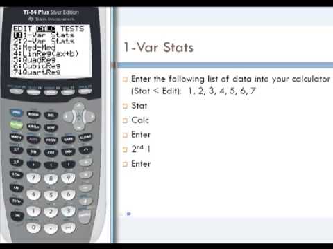 TI-84 Gives Mean, Std Dev, 5 Number Summary, Etc. - YouTube