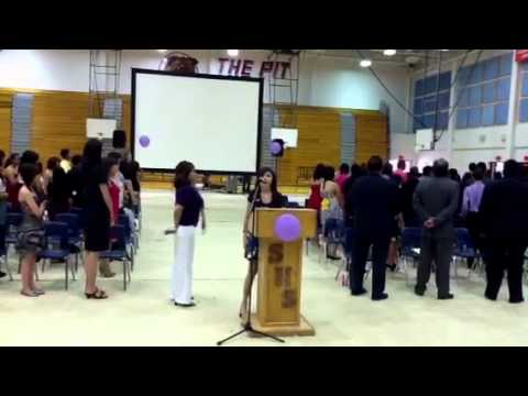 Yanelly Terrazas singing the national anthem