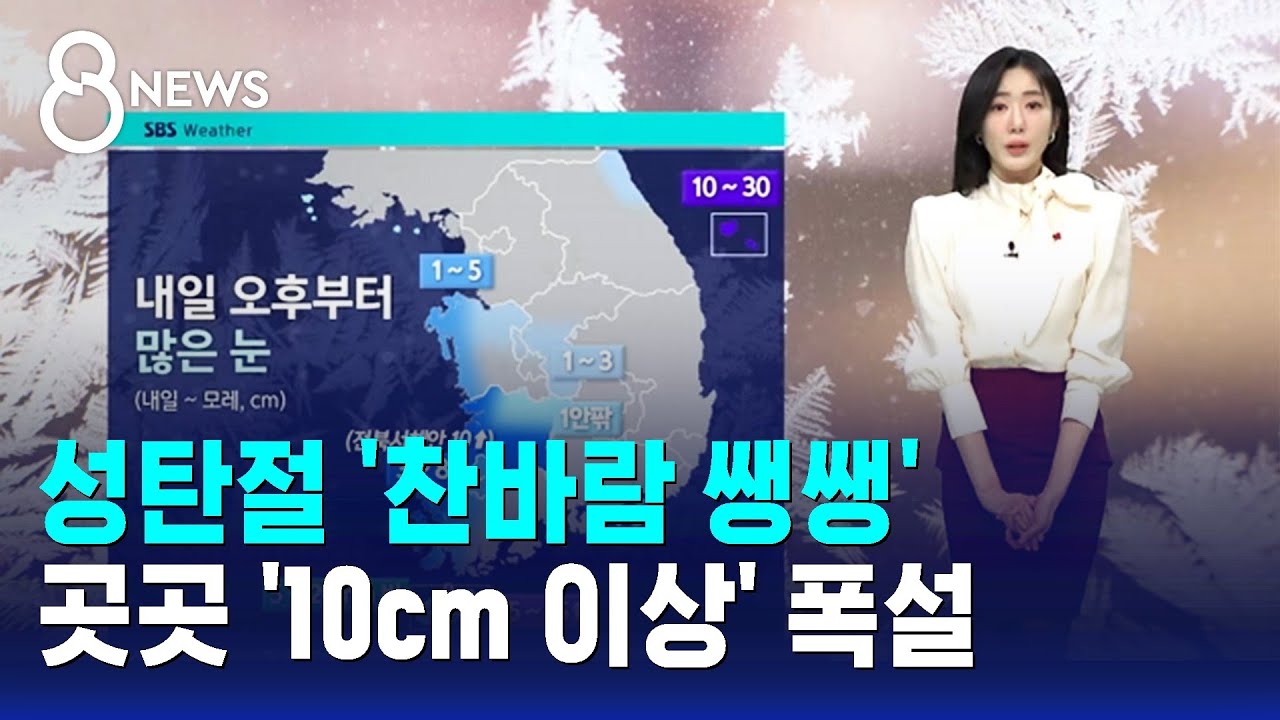 [날씨] 성탄절 '찬바람 쌩쌩'…곳곳 '10cm 이상' 폭설 / SBS 8뉴스