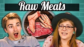 EATING RAW MEAT (Lamb, Cow, HUMAN?!) (College Kids vs Food)