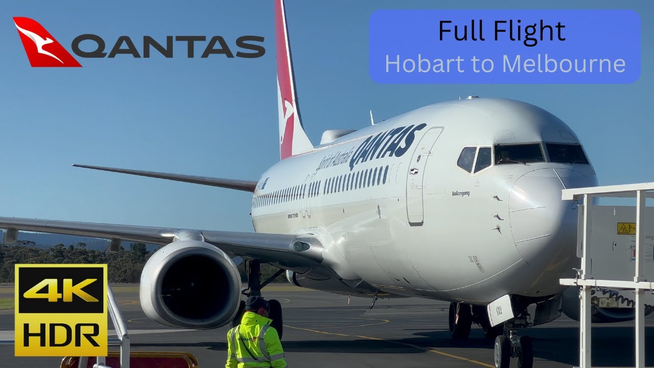 【4K HDR】 Full Flight Hobart to Melbourne Qantas QF1004 YouTube