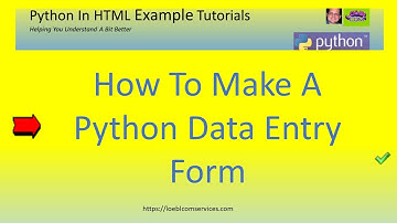 How To Make A Python Data Entry Form