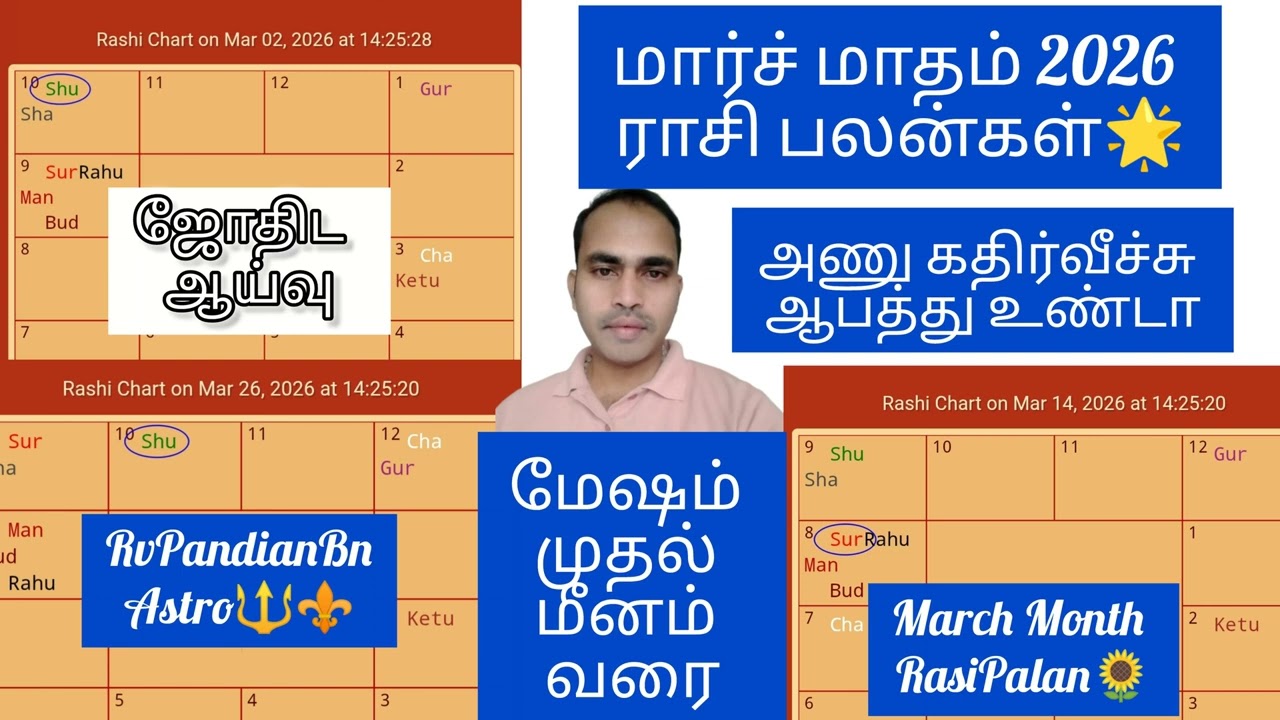 மார்ச் மாதம் 2026 ராசி பலன்கள்|March Month 2026 Predictions|போர் பதற்றம்&அணு கதிர்வீச்சு ஆபத்து 