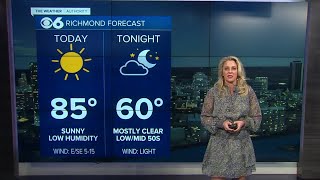 Monday night temperatures in the 50s and 60s in Richmond, Virginia