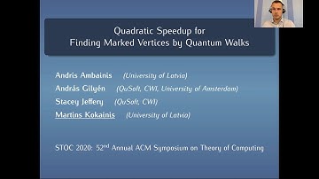 Session 3B - Quadratic speedup for finding marked vertices by quantum walks