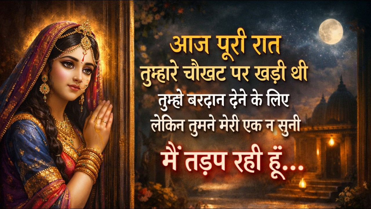 आज पूरी रात तुम्हारे चौखट पर खड़ी थी पर तुमने मेरी एक न सुनी मुझे अनदेखा कर दिया