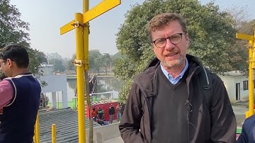 Dr. Alfieri Pollice (CNR-IRSA) at the pilot site of the Self Forming Dynamic Membrane Bioreactor