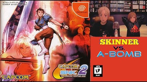 Capcom vs SNK 2 for the Japanese Sega Dreamcast.  The fight continues.  Skinner and A-Bomb.
