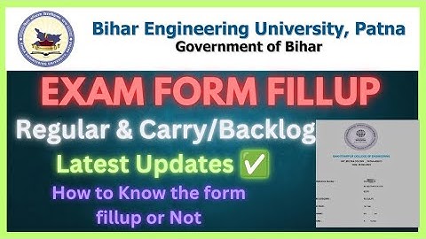 Latest Updates | BEU 1st Semester Exam Form 2025 | How to Fill the semester Exam Form BEU