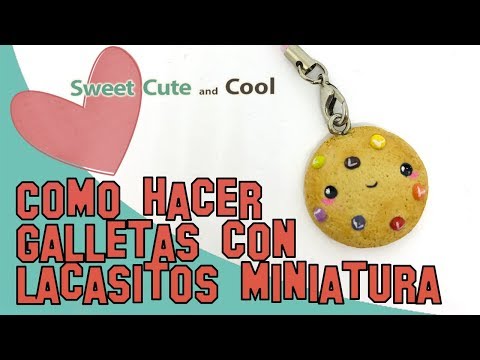 Mini galleta KAWAII con arcilla polimerica y mini lacasitos!
