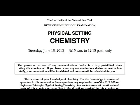 June 2011 Chemistry Regents Conversion Chart