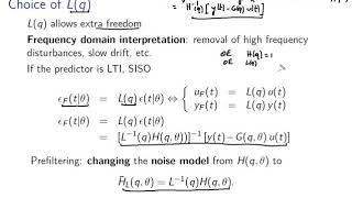 System identification (linear theory): video 7 Model estimation