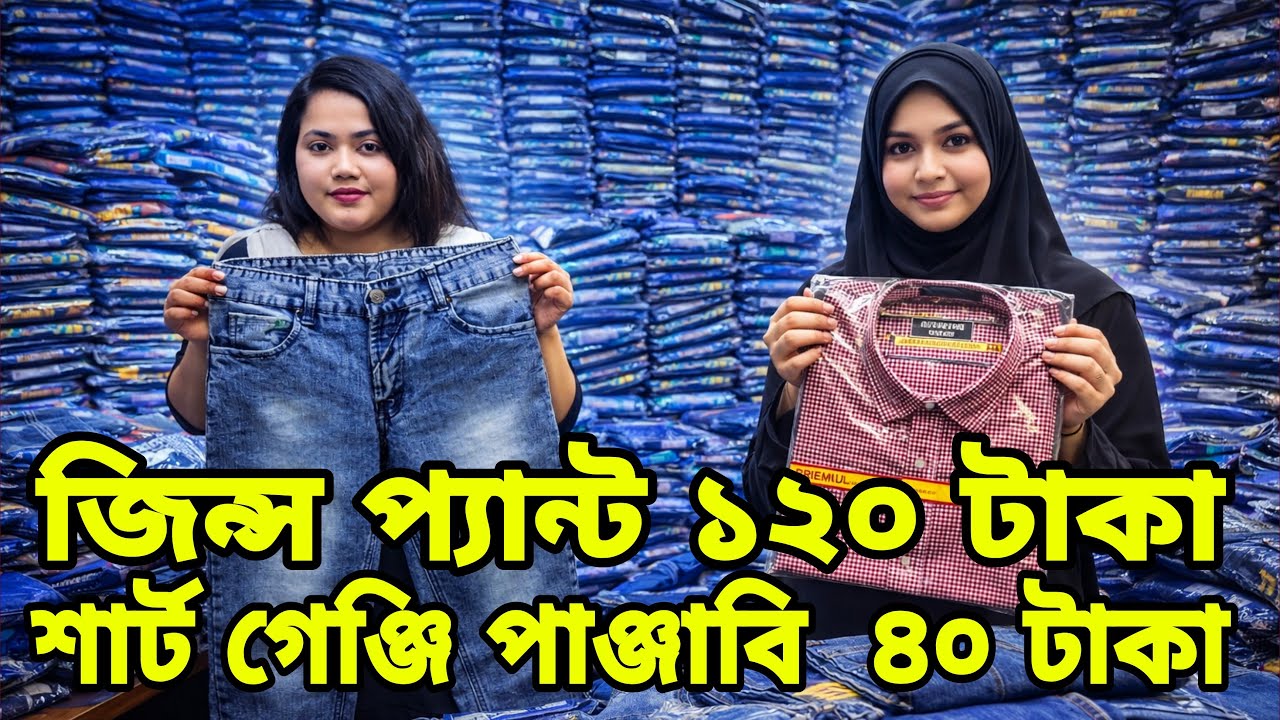 কেরানীগঞ্জ গার্মেন্টসের শার্ট গেঞ্জি পাঞ্জাবি পাইকারি মাত্র ৪০ টাকা🌹জিন্স প্যান্ট ১২০ টাকা stocklot
