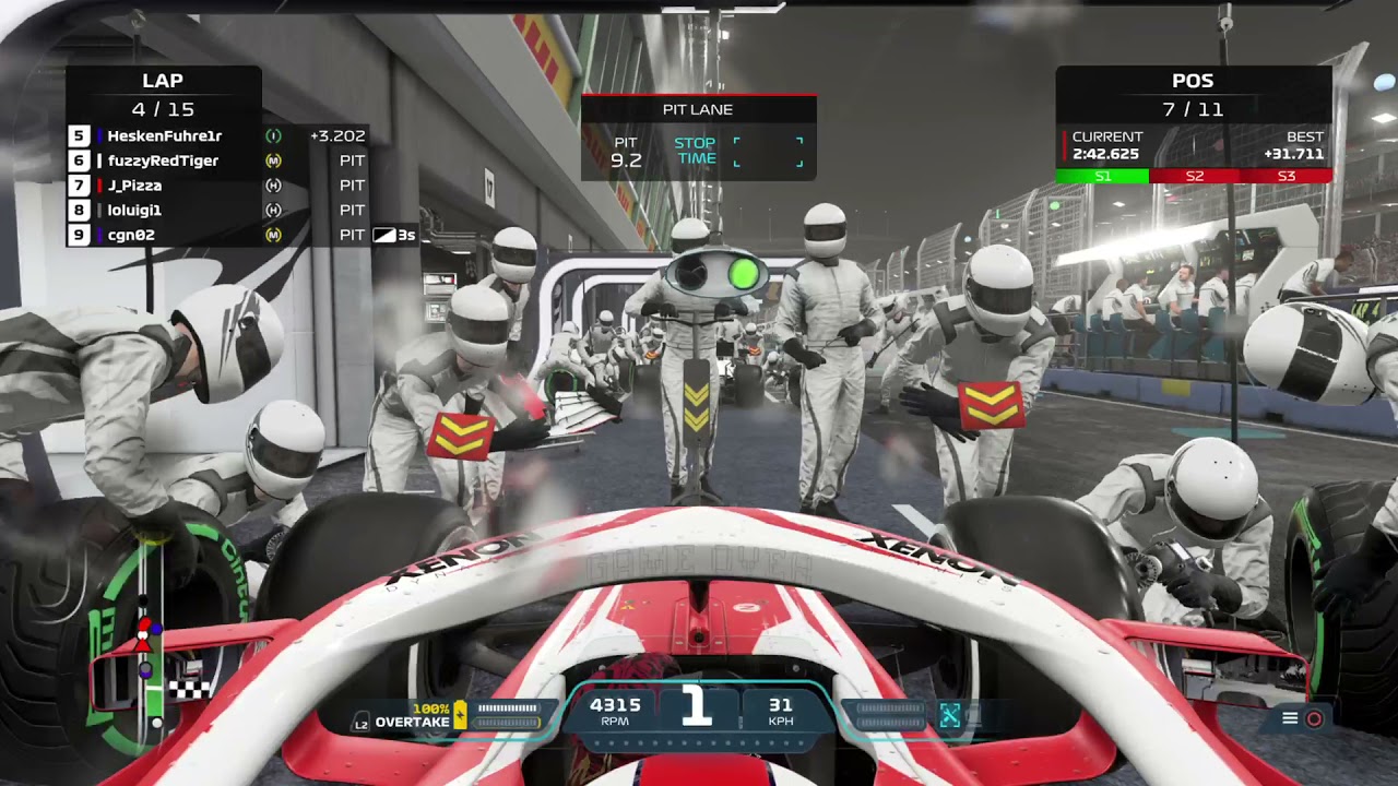 PS5 F1 2021, 15 Laps, Singapore Grand Prix, Multiplayer car