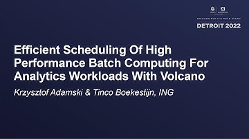 Efficient Scheduling Of High Performance Batch Computing For... Krzysztof Adamski & Tinco Boekestijn