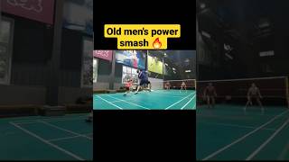 Badminton 🏸 old men's power smash 💪 🔥  #shorts #short #badminton #viral