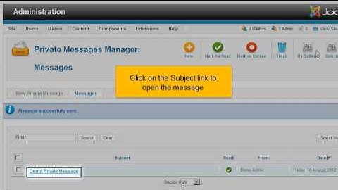 Joomla! Tutorial #4: How to Use Private Messaging