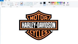 How to draw Harley Davidson Logo on Computer using Ms Paint.