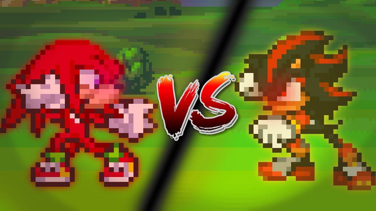 Knuckles Vs. Shadow || Sonic Sticknodes Sprite Animation (CHECK DESC.)