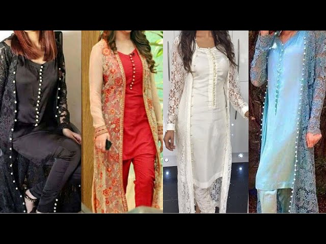 Long jacket style kurti design ideas,short shrug kurti designs | Kurti  designs, Indian designer wear, Kurta designs