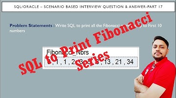 SQL Interview Questions and answers Part 17 | How to Print Fibonacci Series in SQL