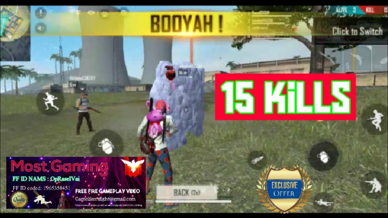 kills 15 Booyah match Full Rush Gameplay video Squad- Garena Free Fire ...