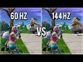 What it looks like to play in 144hz vs 60hz! (Fortnite)