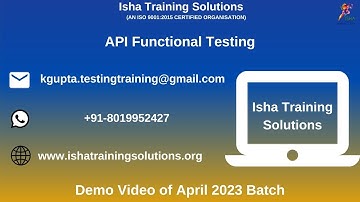 API Functional Testing Demo Video On 11th April 2023. Call/ WhatsApp us on +91-8019952427 to enroll
